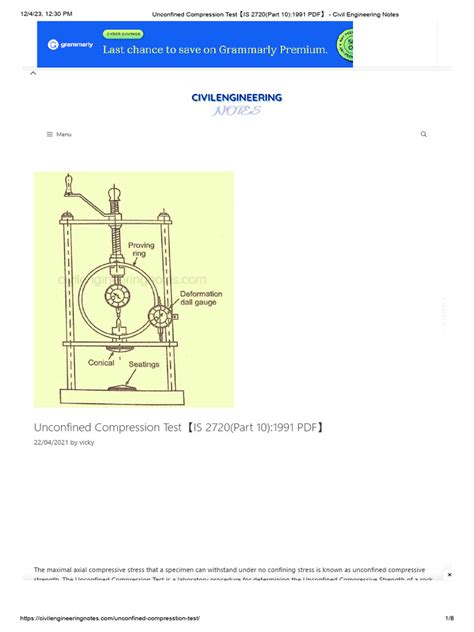 is code for compression test|IS 2720.